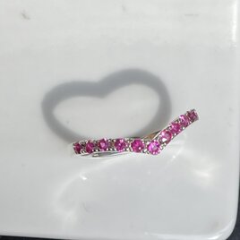 ルビー　ハーフエタニティ　0.39ct　Ｖライン　シルバーSV925リングの画像