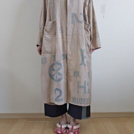 着物リメイク　手作り　粉袋　コートの画像