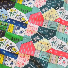 耳もかわいい♡AMBERオリジナルプリント生地　＊ 115cm巾　50cm ピンク/ブルーの画像
