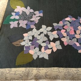 ヴィンテージ着物から紫陽花布絵の画像