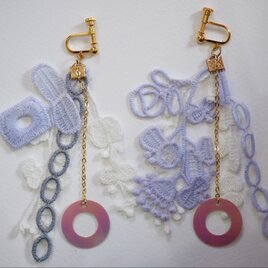 AMBERオリジナル琵琶湖カラーレースのピアス/イヤリング　制作キットの画像