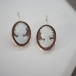 【seasons】silver925 シェルカメオピアス（L）の画像