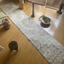 ロング57×276ナチュラルカラー　ロングランナーラグ　トルコヴィンテージラグの画像