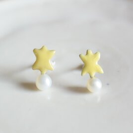 七宝焼｜ミモザのピアス