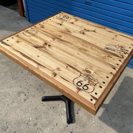 hotaru　テーブル　机　お洒落　男前家具　リビング　ダーク　ブラック　天然木　無垢材　ステンシル　オーダー可　の画像