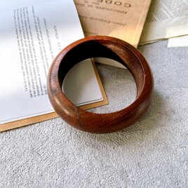B139-ヴィンテージバングル  U.S.A. 1970〜80s Brown Wood Bangleの画像