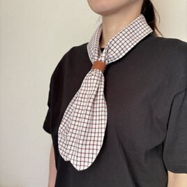 (母の日にも) 希少 1900年代 ドイツ アンティークリネン 手織り生地 スカーフ ネッククーラー 保冷スカーフ 革リング付きの画像