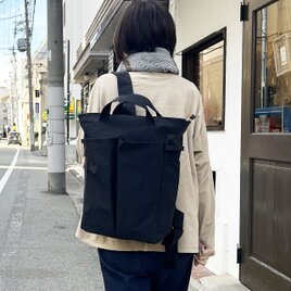 hike：ブラック（KONBU　撥水加工ナイロン素材リュック）＜受注製作＞の画像