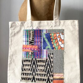 totebag /ヴィンテージファブリックのパッチワーク　トートバッグ■tf-376gの画像