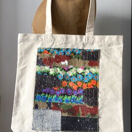 totebag /ヴィンテージファブリックのパッチワーク　トートバッグ■tf-376hの画像