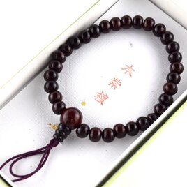 7mm　本紫檀　腕輪　ウッド　木玉　ブレスレット　ギフト　贈り物　念珠　数珠　木製　　UDA47の画像