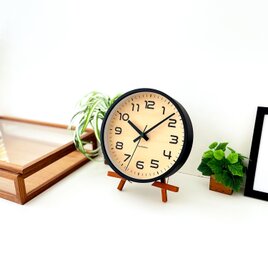 KATOMOKU plywood clock 23 ブラック km-146BK 木製 曲げわっぱの画像
