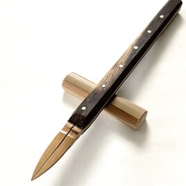 竹ペン　木軸は黒柿