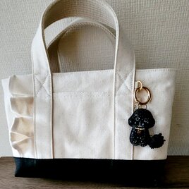 きらきらトイプードルさんのバッグチャーム&ミニトートバッグセットの画像
