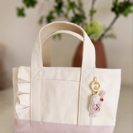 きらきらいちごミルクフロートのバッグチャーム&ミニトートバッグセットの画像