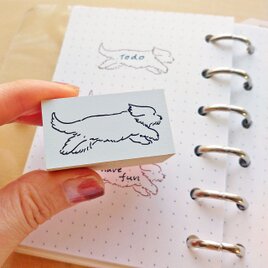 走る犬ハンコの画像