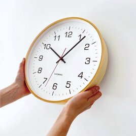 KATOMOKU plywood clock 22 ナチュラル km-61NA 掛け時計木製 曲げわっぱの画像