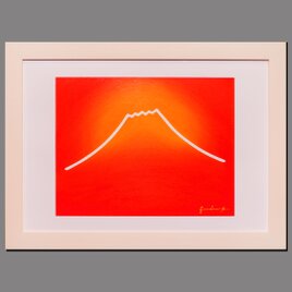 少し訳あり●『朱色に染まる富士山』がんどうあつし自作デジタルアートの画像