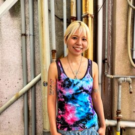 タイダイ キャミソール Mサイズ カラフル×ブラック HD24-09の画像