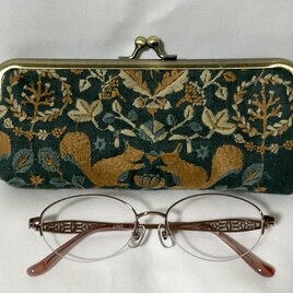 点と線模様製作所　リスノモリ　がま口メガネ、ペンケース　　の画像