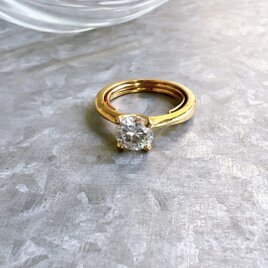 RA94-【 AVON 】エイボン・ヴィンテージリング 1980〜90s Gold Tone Cubic Zirconiaの画像