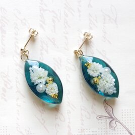 レジンアート　マーキスピアス〈柳暗花明〉の画像