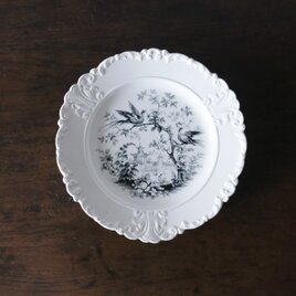 David Johnston ボルドー グリザイユ皿 レリーフ 平皿 φ21.5cm フランス アンティーク 0502181の画像