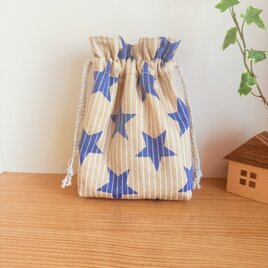 保温保冷シート付き巾着袋（おにぎり、ドリンク入れに）スターの画像