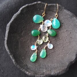 【K14gf】Mobile Earrings／モビールピアス（Apple Green）の画像
