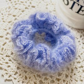 【雨あがりの紫陽花】ふわふわシュシュ　モヘア　シルク　梅雨　かぎ針編み