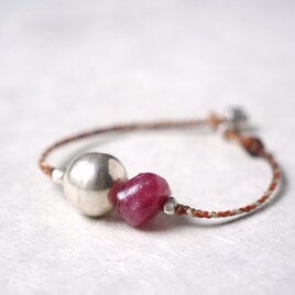-rough Ruby・Silver- code braceletの画像