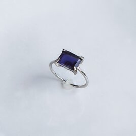 サイズ調整可能✨ 天然石　アイオライト　シルバー925製のリング　ギフトボックス入りの画像