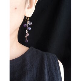 【K14gf】Mobile Earrings／モビールピアス（Purple）の画像