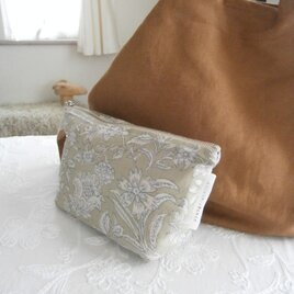 BrownLinen×花cotton Bag＆pouchの画像