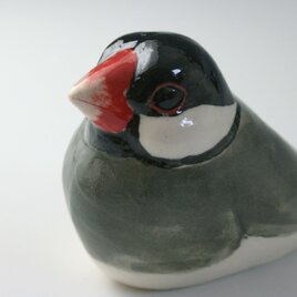 動物の陶置物＜文鳥＞の画像