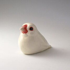 動物の陶置物＜白文鳥＞の画像
