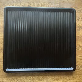 桂黒漆我谷盆(かつらくろうるしわがたぼん)　約350mm✖️318mm✖️21mm　折敷　トレイ　№8763の画像