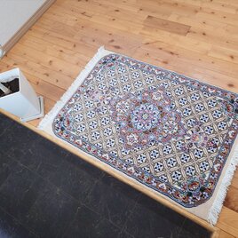 ペルシャ絨毯　ナイン産　ノーラ　玄関マット　94x63cm　ジョーシャガン文様　手織り絨毯　PS8229の画像
