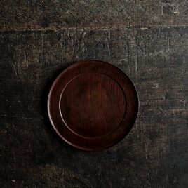 深みのある色味◆時代物　拭き漆銘々皿　中皿　菓子皿　骨董/antiques　古民家　古道具 i4の画像