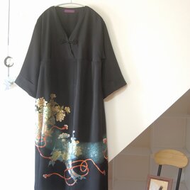 牡丹の花束　留袖ドレス＊ロングペチコート付き　着物リメイクの画像
