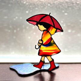 ステンドグラス 『あめふり』の画像