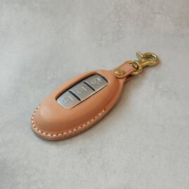 NISSAN　日産　スマートキーケース　ナスカンタイプ　栃木レザー【名入れ無料・選べる革とステッチ】　手縫い　本革の画像