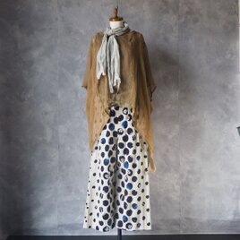 セットアップ パンツ+ ブラウス 浴衣 蚊帳 リメイク　set0003  / 古布 着物 リメイク kimonoの画像