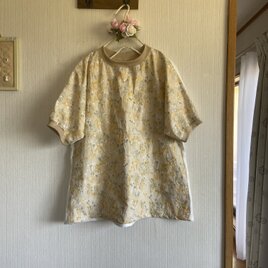 リネン✖️刺繍地のドルマンスリーブリブプルオーバーの画像