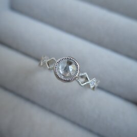 Pt Sword cabochon diamond ringの画像