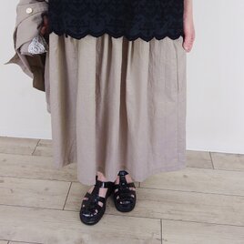 [予約販売] 薄紫をひそませて・ワッシャーギャザースカート（セットアップ可）の画像