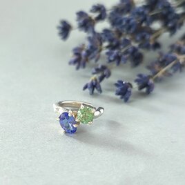 【1点もの】タンザナイト/トルマリン/パープル/グリーン/イヤーカフ/片耳/左右どちらでもOK/silver950の画像
