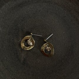 メタリックビーズピアス no.090