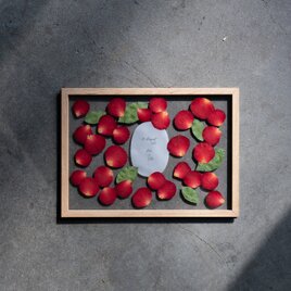 【アフターブーケ＜Strawberry Moebe M-size -赤バラ限定商品-＞】生花ブーケリメイク ブーケ保存 押し花の画像