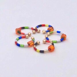 ★Circus | Hula Hoop | 2way |日本製ビーズがくるくるまわる★イヤーカフ 片耳